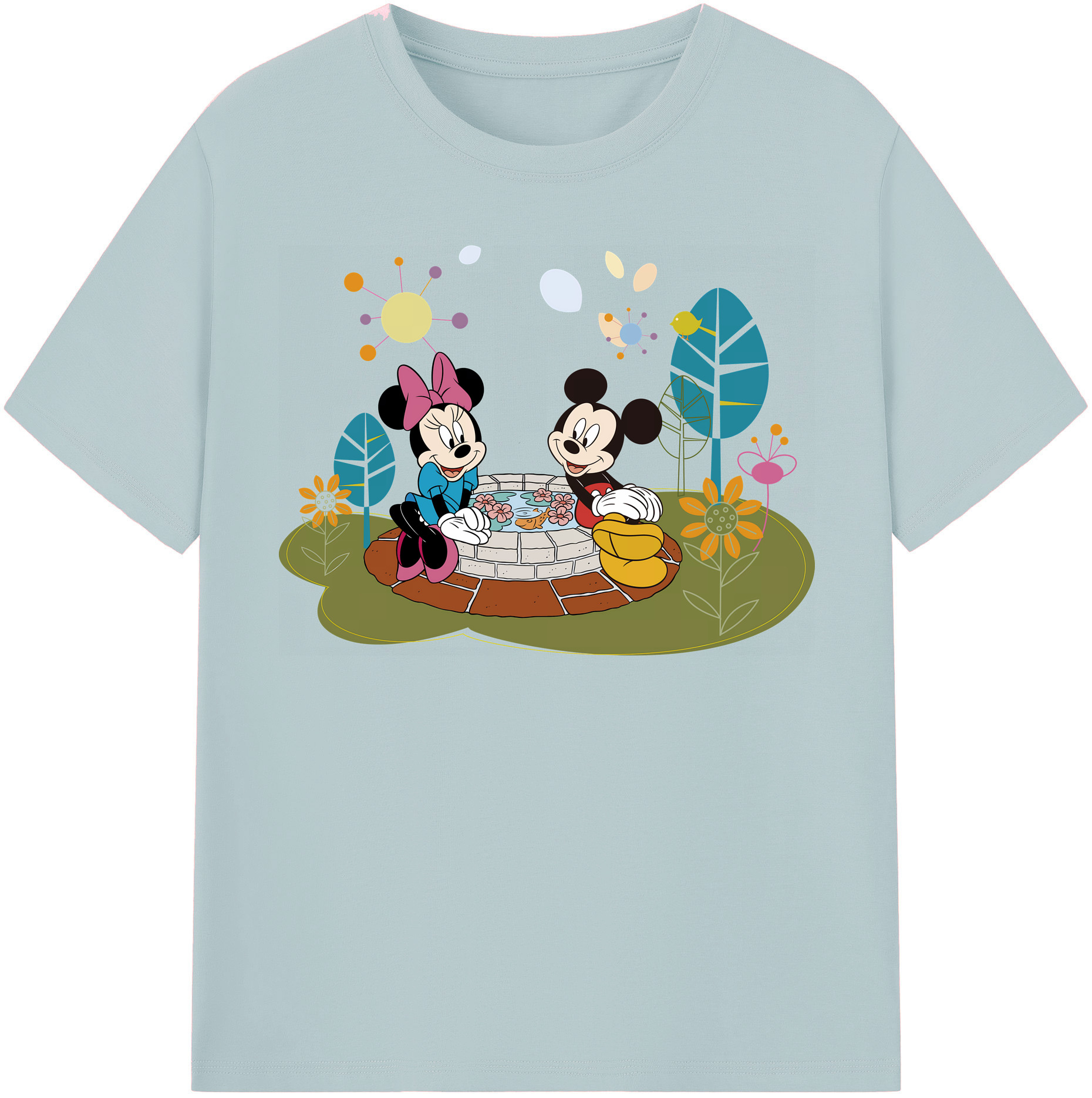（画像用） ミッキーマウス Mickey Mouse 綿100％半袖Tシャツ（フロントプリント）